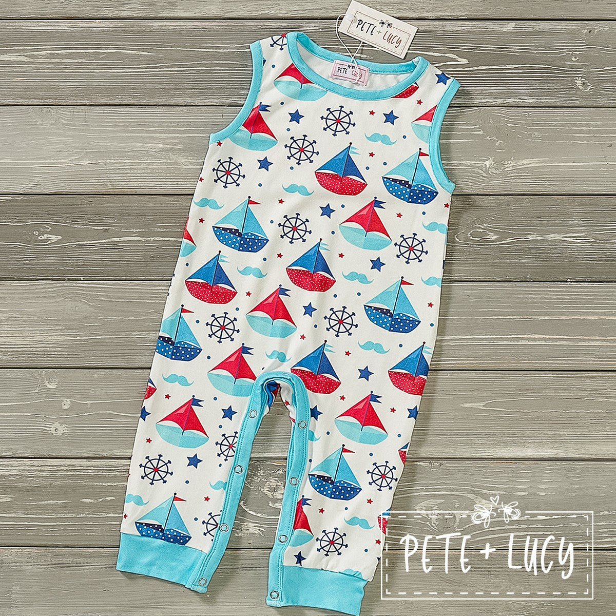 Come Sail with Me Boys Romper