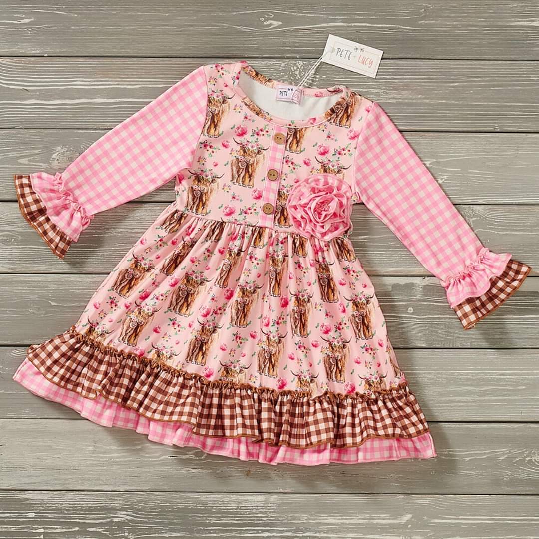 Cows and roses dress