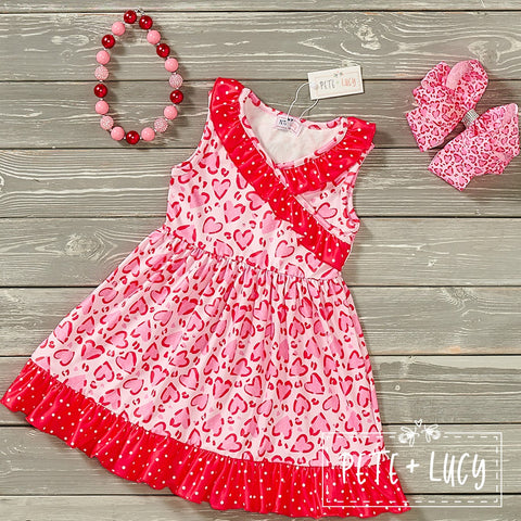 Sleeveless Heart Ruffle Dress