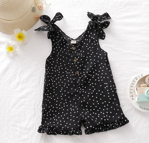 Polka Dotty Black Romper