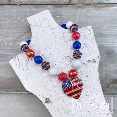 Patriotic Popsicle Bubblegum Necklace