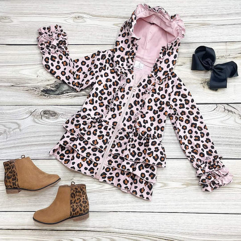 Leopard ruffle jacket