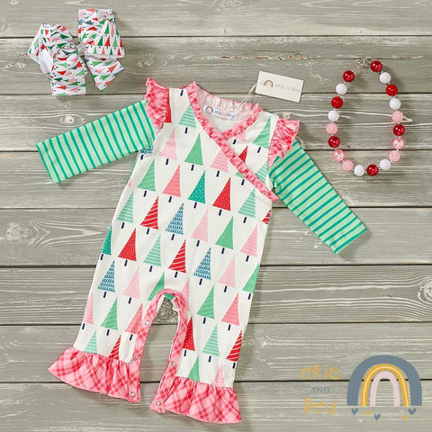 Abstract Trees Ruffle Romper